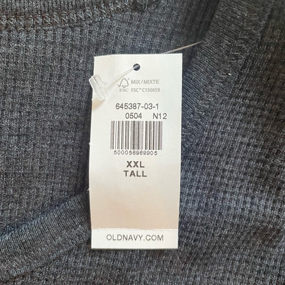 NWT Old Navy women’s long sleeve waffle knit shirt, size xxl-tall, grey - Picture 3 of 6